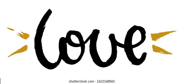 Valentine's day poster. Vector hand drawn lettering. Creative typography card with phrase. Romantic text. Love.