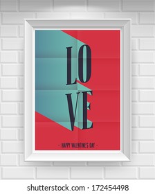 Afiche del día de San Valentín. Ilustración vectorial.