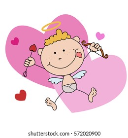 Valentine's day Posters. Vector illustration. Cupid