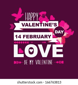 Valentine's Day poster.Typography.Vector illustration.