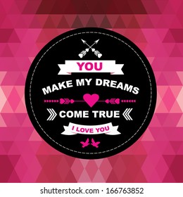 Valentine's Day poster.Typography.Vector illustration.