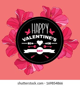 Valentine's Day poster.Typography.Vector illustration.