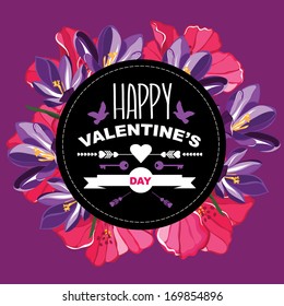 Valentine's Day poster.Typography.Vector illustration.