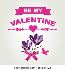 Valentine's Day poster.Typography.Vector illustration.