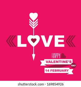 Valentine's Day poster.Typography.Vector illustration.