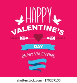 Valentine's Day poster.Typography.Vector illustration.