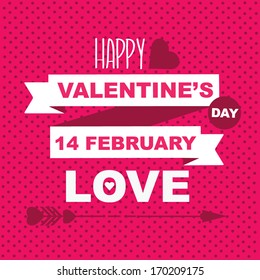 Valentine's Day poster.Typography.Vector illustration.