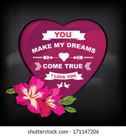 Valentine's Day poster.Typography.Vector illustration.