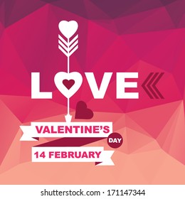 Valentine's Day poster.Typography.Vector illustration.