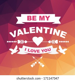 Valentine's Day poster.Typography.Vector illustration.
