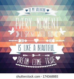 Valentine's Day poster.Typography.Vector illustration.