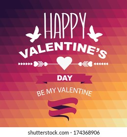 Valentine's Day poster.Typography.Vector illustration.