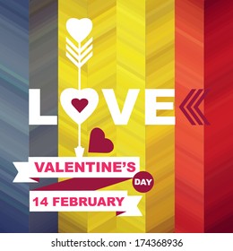 Valentine's Day poster.Typography.Vector illustration.