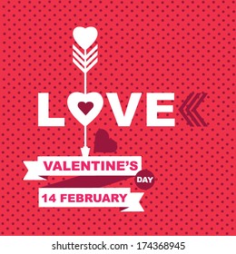 Valentine's Day poster.Typography.Vector illustration.