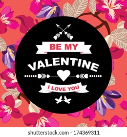 Valentine's Day poster.Typography.Vector illustration.