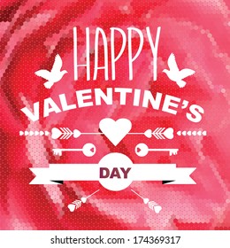 Valentine's Day poster.Typography.Vector illustration.