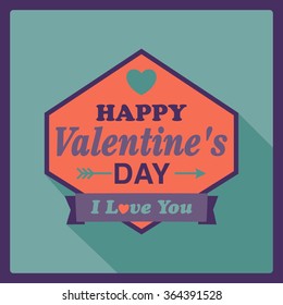 Valentine's Day Poster.Typography.Vector illustration.