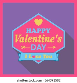 Valentine's Day Poster.Typography.Vector illustration.
