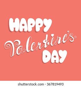 Valentine's Day poster.Typography.Vector illustration.