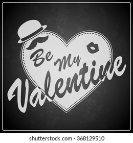 Valentine's Day Poster.Typography.Vector illustration.