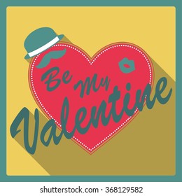 Valentine's Day Poster.Typography.Vector illustration.