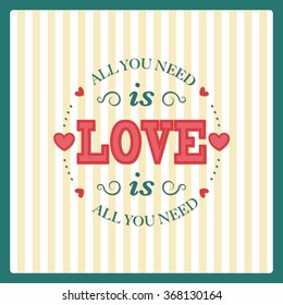 Valentine's Day Poster.Typography.Vector illustration.