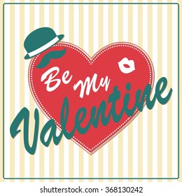 Valentine's Day Poster.Typography.Vector illustration.