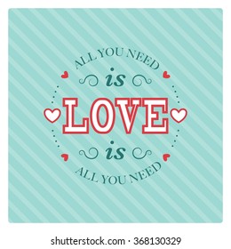 Valentine's Day Poster.Typography.Vector illustration.