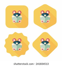 Valentine's day present bear flat icon with long shadow,eps10