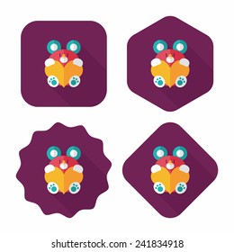 Valentine's day present bear flat icon with long shadow,eps10
