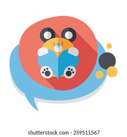 Valentine's day present bear flat icon with long shadow,eps10