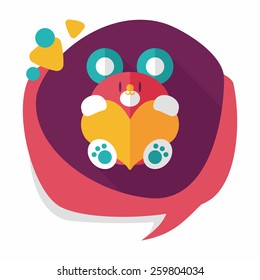 Valentine's day present bear flat icon with long shadow,eps10