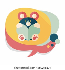 Valentine's day present bear flat icon with long shadow,eps10