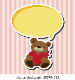 Valentine's day present bear flat icon elements background,eps10