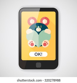 Valentine's day present bear flat icon with long shadow,eps10