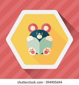 Valentine's day present bear flat icon with long shadow,eps10
