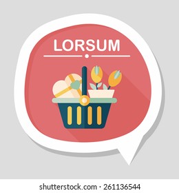 Valentine's Day present bucket flat icon with long shadow,eps10