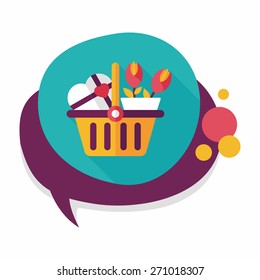 Valentine's Day present bucket flat icon with long shadow,eps10
