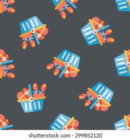 Valentine's Day present bucket flat icon,eps10 seamless pattern background