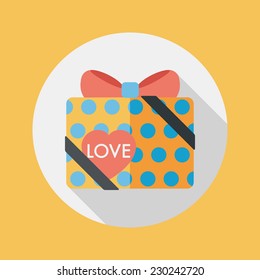 Valentine's Day present flat icon with long shadow,eps10