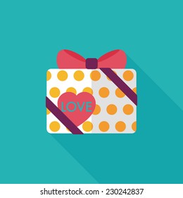 Valentine's Day present flat icon with long shadow,eps10