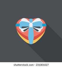 Valentine's Day present flat icon with long shadow,eps10