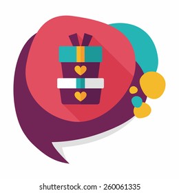 Valentine's Day present flat icon with long shadow,eps10