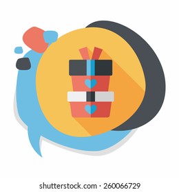 Valentine's Day present flat icon with long shadow,eps10