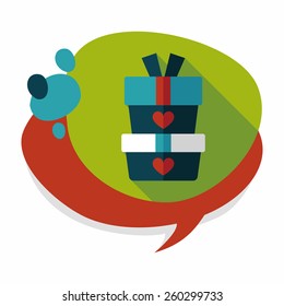 Valentine's Day present flat icon with long shadow,eps10