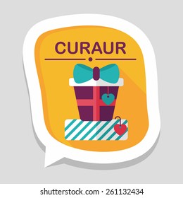 Valentine's Day present flat icon with long shadow,eps10