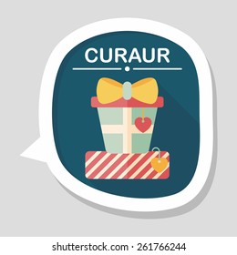 Valentine's Day present flat icon with long shadow,eps10