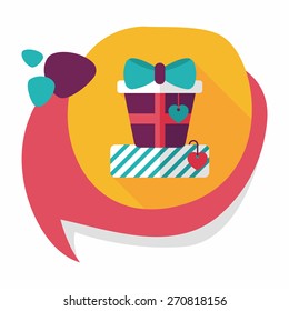 Valentine's Day present flat icon with long shadow,eps10