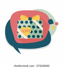 Valentine's Day present flat icon with long shadow,eps10
