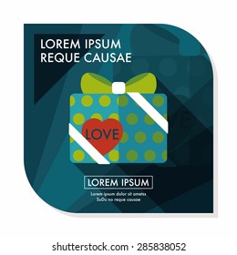 Valentine's Day present flat icon with long shadow,eps10